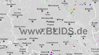Wyładowania atmosferyczne nad Polską do godziny 18.45