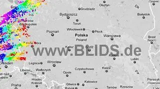 Wyładowania atmosferyczne nad Polską z godziny 21.15