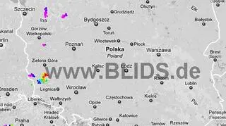Wyładowania atmosferyczne w godzinach 18.45-20.45 (blids.de)