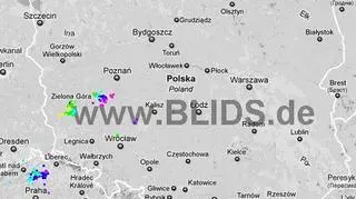 Wyładowania atmosferyczne w kraju w godz. 19.30-21.30