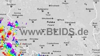 Wyładowania atmosferyczne w Polsce 14.30-16.30