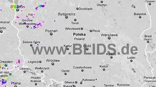 Wyładowania atmosferyczne w Polsce w godz. 17.15-19.15