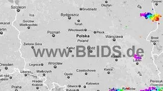 Wyładowania atmosferyczne w Polsce z godz. 19.30-21.30