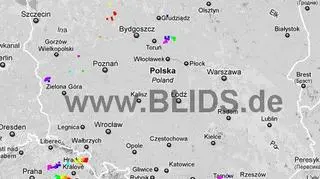 Wyładowania nad Polską w godz. 15.45-17.45