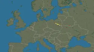 Wyładowania w Europie - 29.10.2016 (godz. 13)