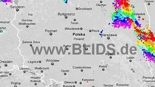 Wyładowania w Polsce w godzinach 19:30 - 21:30