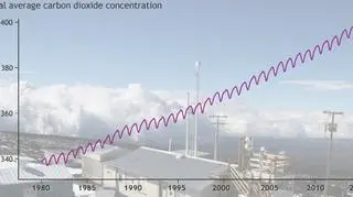 Wzrost stężenia zawartości gazów cieplarnianych w powietrzu 1980-2015 (NOAA)