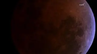Zaćmienie Księżyca - stan godz. 10.25 naszego czasu (koniec fazy całkowitego zaćmienia)