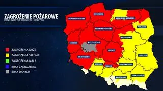 Zagrożenie pożarowe (bazapozarow.ibles.pl/zagrozenie)