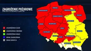 Zagrożenie pożarowe w kraju w piątek 18.06 (IBL)