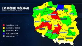 Zagrożenie pożarowe w lasach (IBL)