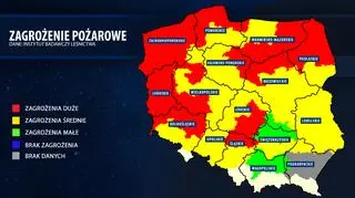 Zagrożenie pożarowe w lasach (IBL)