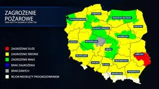 Zagrożenie pożarowe w piątek