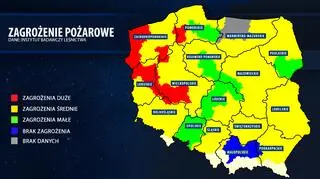 Zagrożenie pożarowe w polskich lasach (IBL)