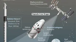 Załogowa misja SpaceX na ISS (PAP/AFP/Adam Ziemienowicz, Maciej Zieliński)