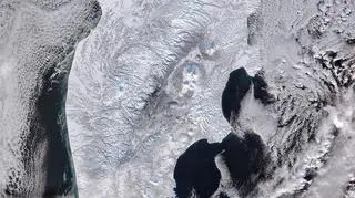 Zamarznięta Kamczatka (MODIS/NASA)