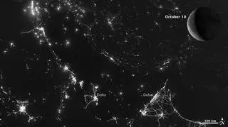 Zatoka Perska w blasku Księżyca 10 października 2012 (NASA)
