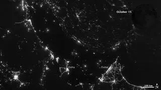 Zatoka Perska w blasku Księżyca 15 października 2012 (NASA)
