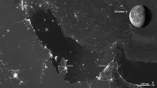 Zatoka Perska w blasku Księżyca 5 października 2012 (NASA)