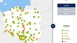 Zawartość pyłu PM 10 po godzinie 16
