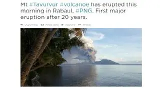 Zdjęcia erupcji wulkanu w Papui-Nowej Gwinei zalewają sieć