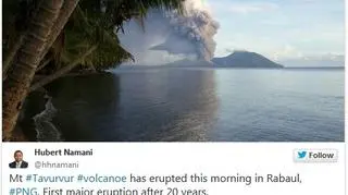 Zdjęcia erupcji wulkanu w Papui-Nowej Gwinei zalewają sieć