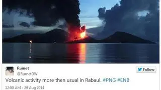 Zdjęcia erupcji wulkanu w Papui-Nowej Gwinei zalewają sieć