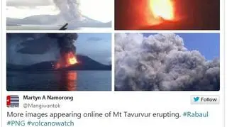Zdjęcia erupcji wulkanu w Papui-Nowej Gwinei zalewają sieć