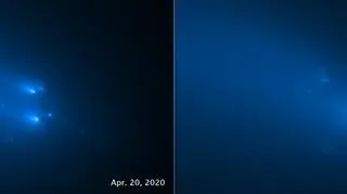 Zdjęcia fragmentów komety wykonane 20 i 23 kwietnia (NASA, ESA, STScI i D