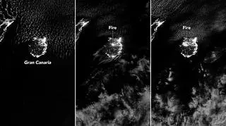 Zdjęcia satelitarne pożarów na Gran Canarii w podczerwieni (NOAA)