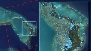 Zdjęcie satelitarne Wielkiego Abaco z 2 września (NASA/JPL-Caltech, ESA)
