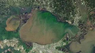 Zielona woda w jeziorze (Joshua Stevens/NASA Earth Observatory)