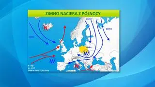 Zimne powietrze z Arktyki i Rosji będzie często napływać do Polski