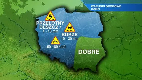 Jazdę będą utrudniać deszcz i burze