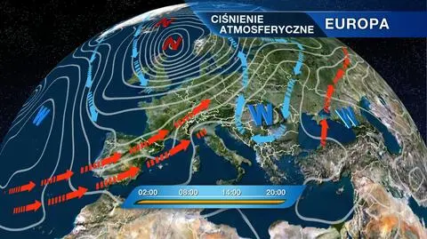 Układ ciśnienia nad Europą