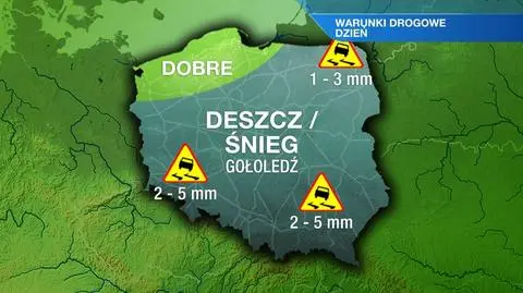 Opady marznącego deszczu przejdą przez Polskę