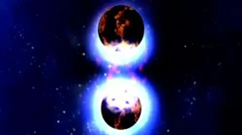 Wizualizacja kolizji dwóch gwiazd neutronowych