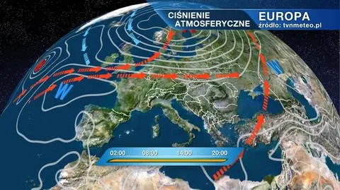Układ ciśnienia nad Europą 