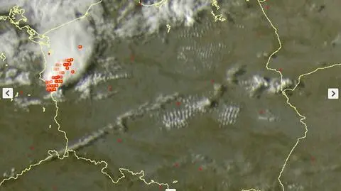 Wyładowania atmosferyczne na terenie Polski o godz. 17.20