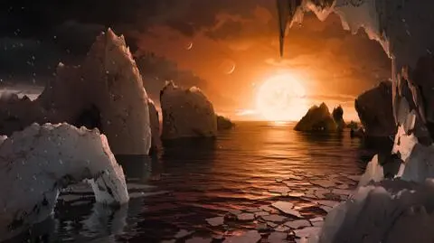 Wizja artystyczna powierzchni jednej z planet układu 