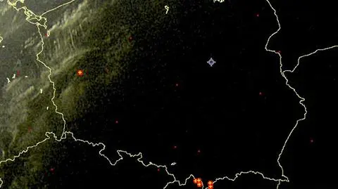 Wyładowania atmosferyczne w Polsce. Stan na godz. 21.30