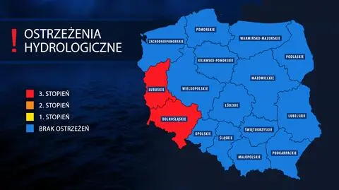 Najwyższy stopień zagrożenia w dwóch województwach