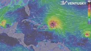 Położenie huraganów: Katia, Irma, Jose