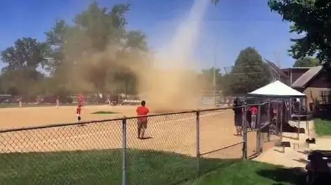 Diabełek pyłowy na meczu baseballa
