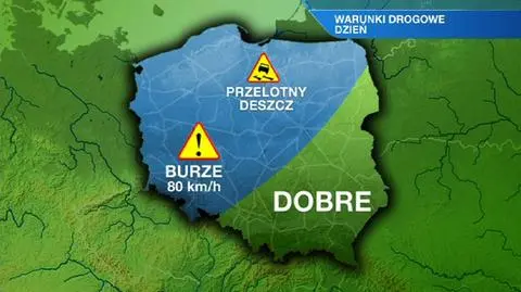 Miejscami drogi mogą  zrobić się mokre