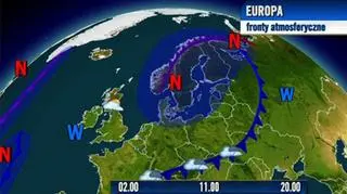 Układ frontów nad Europą