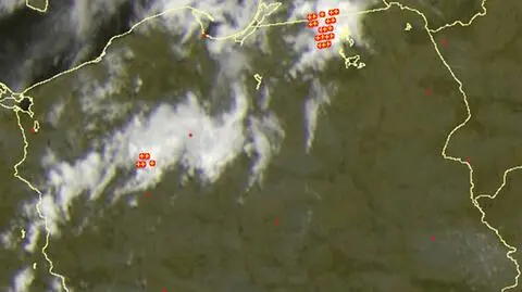 Burze nad Polską o godzinie 12.30 (sat24.com)
