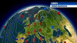 Układ ciśnienia nad Europą