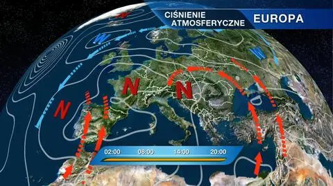 Rozkład ciśnienia w Europie