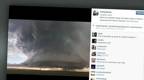 Dwa siostrzane tornada na zdjęciu łowcy burz